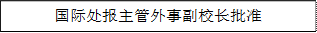 国际处报主管外事副校长批准